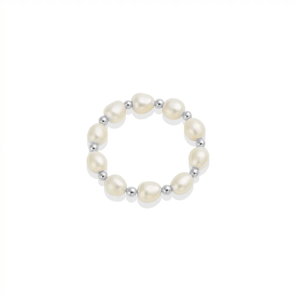Amelia Pearl Beaded Stretchy Ring - Bara Boheme