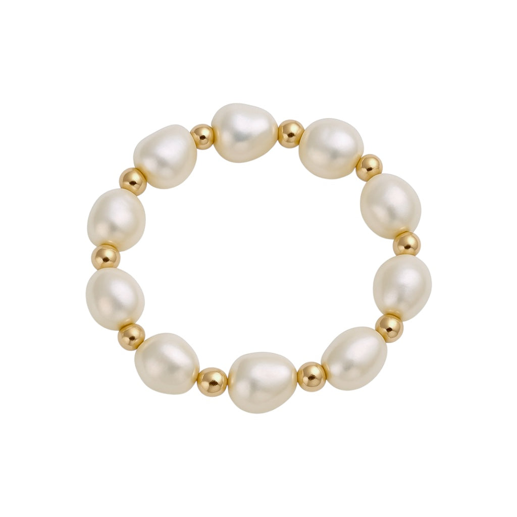 Amelia | Beaded Stretchy Ring with Pearls
