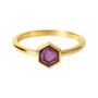 Amethyst | SPS Hexagon Ring - Bara Boheme