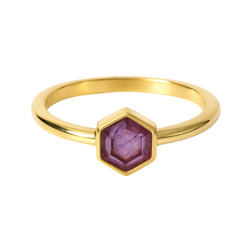 Amethyst | SPS Hexagon Ring