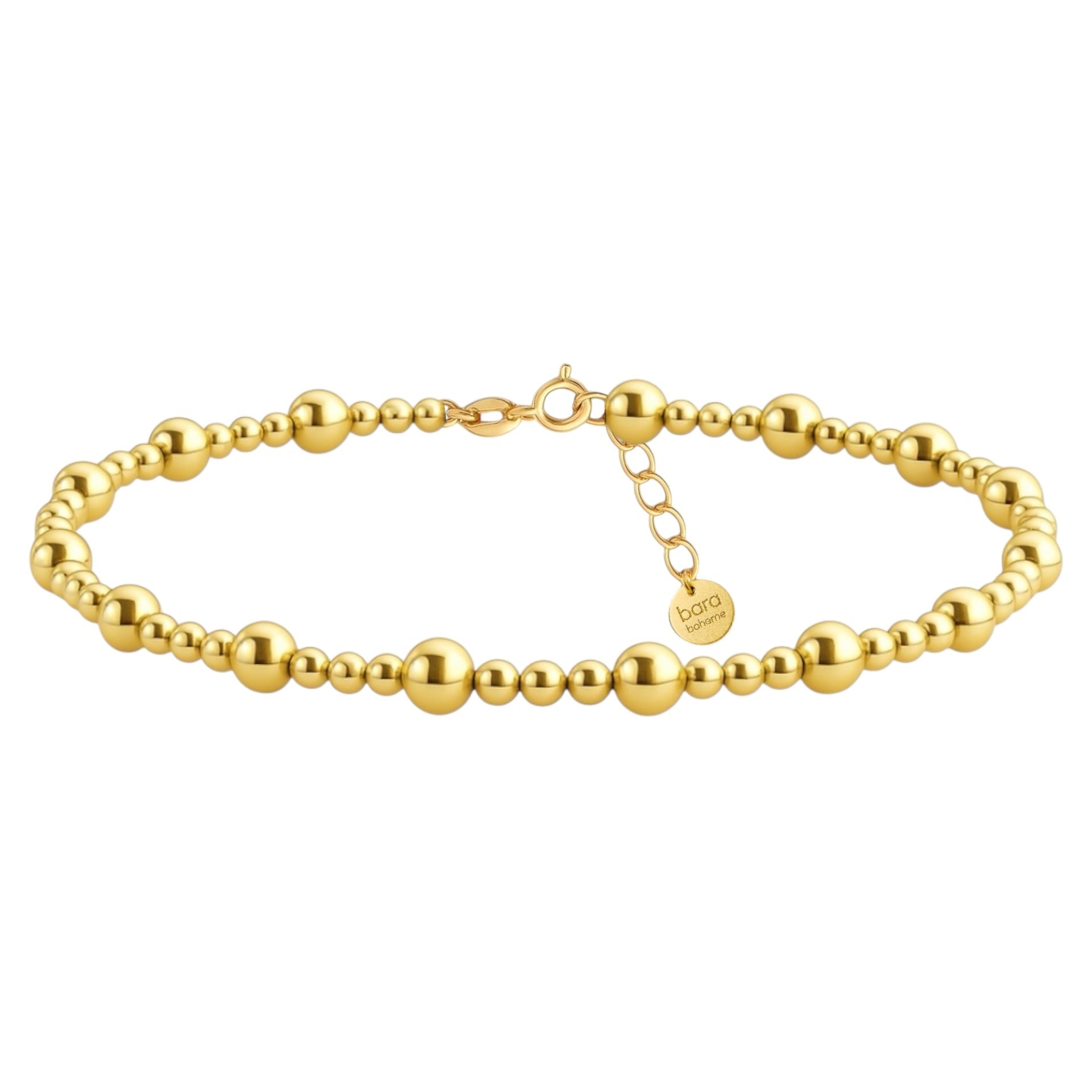 Angelina | Gold Filled Beaded Anklet - Bara Boheme