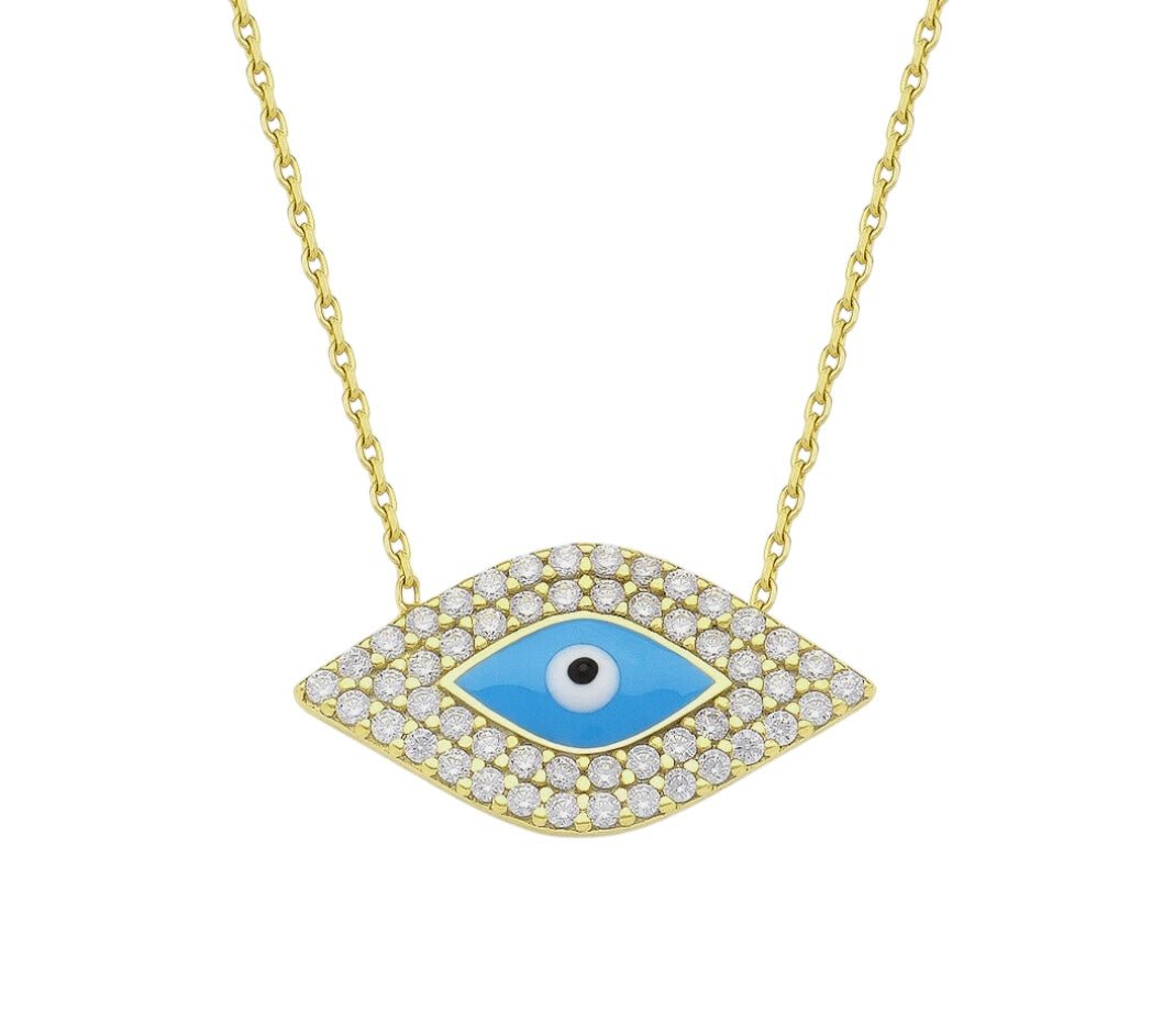 Aphrodite | Pave Evil Eye Necklace - Bara Boheme