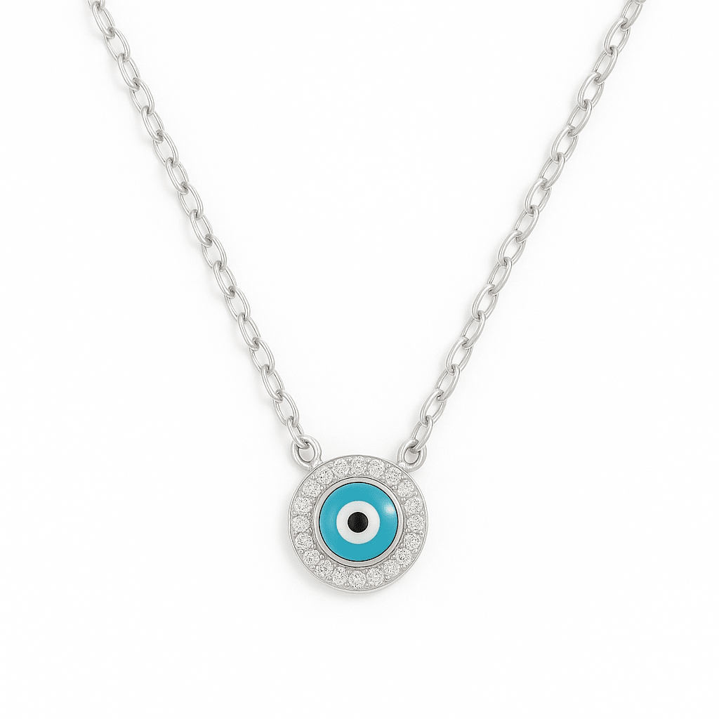 Apollo | Pave Evil Eye Necklace - Bara Boheme