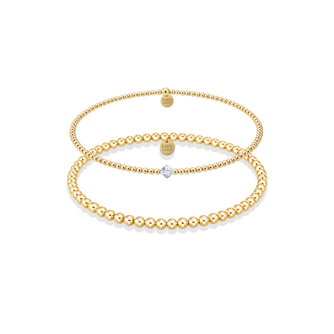 April | Beaded Birthstone Bracelet Duo
