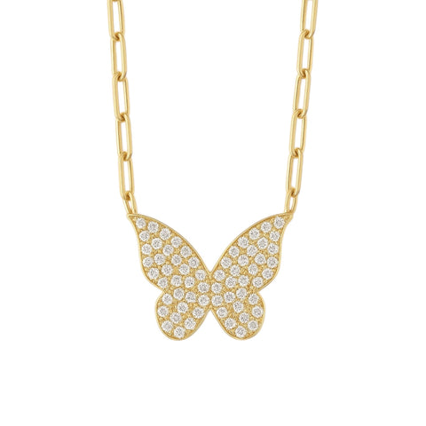 ASHLEY | Cubic Zirconia Butterfly Pendant Necklace