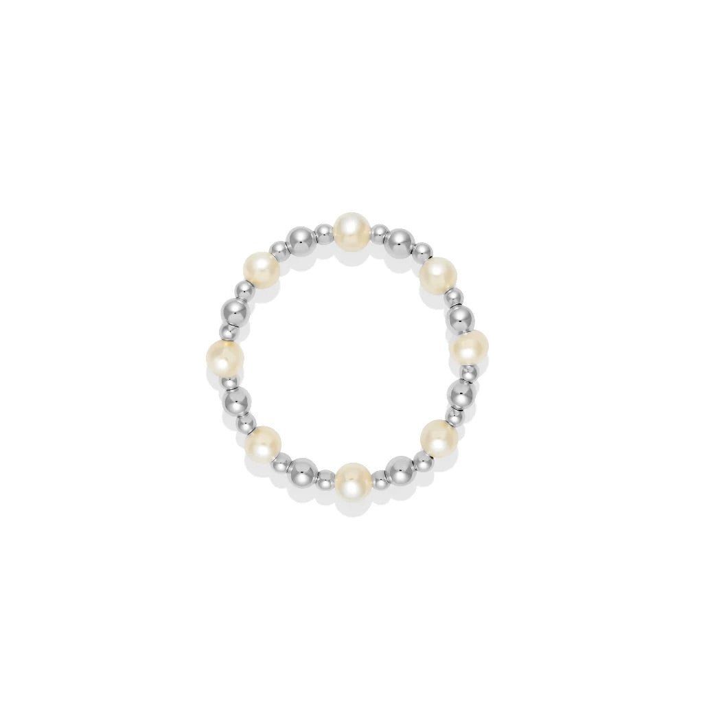 Ashlyn Pearl Beaded Stretchy Ring - Bara Boheme