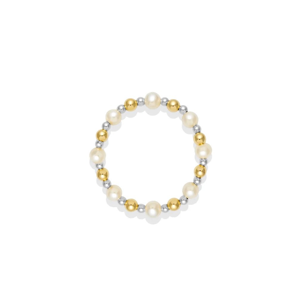 Ashlyn Pearl Beaded Stretchy Ring - Bara Boheme