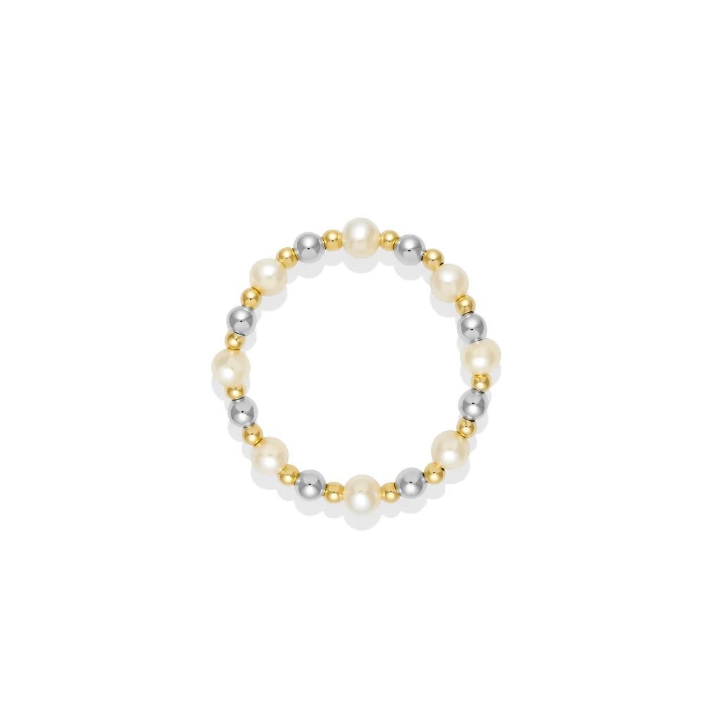 Ashlyn Pearl Beaded Stretchy Ring - Bara Boheme