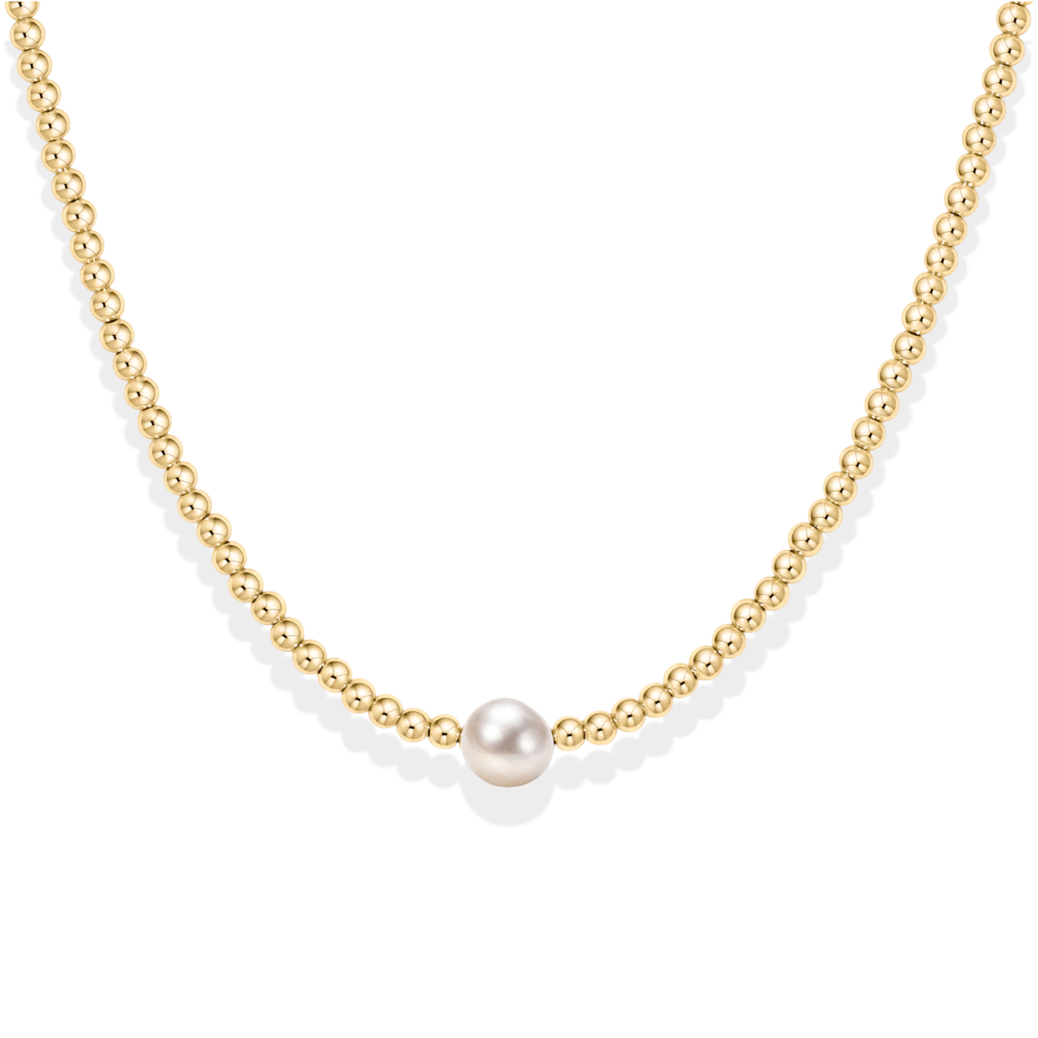Audrey | Gold Filled Beaded Necklace with Pearls - Bara Boheme