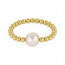 Audrey | Beaded Stretchy Ring with Pearls