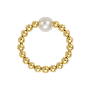 Audrey | Beaded Stretchy Ring with Pearls