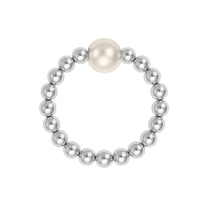 Audrey | Beaded Stretchy Ring with Pearls