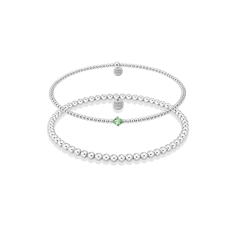 August | Beaded Birthstone Bracelet Duo