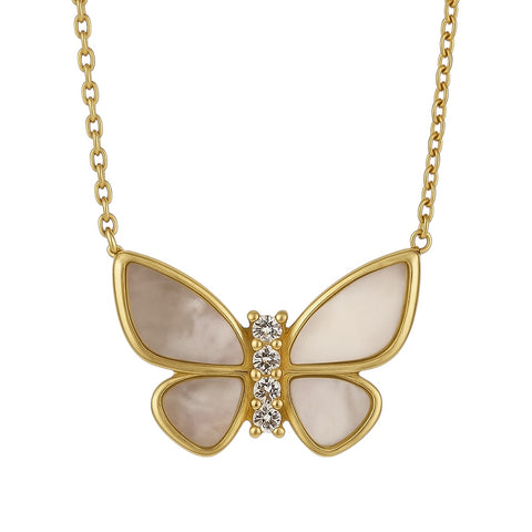 AVERY | MOP Butterfly Necklace