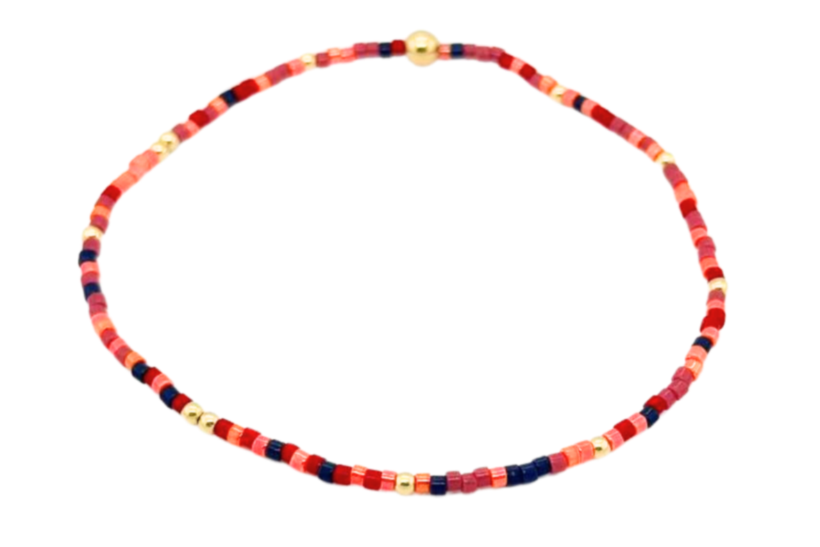 COLORFUL 12 | Colorful Beads with 14K gold Filled Beads Bracelets