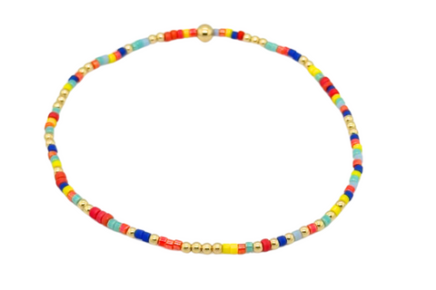 COLORFUL 7 | Colorful Beads with 14K gold Filled Beads Bracelets