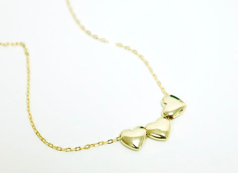 Triple Bubble Heart Necklace