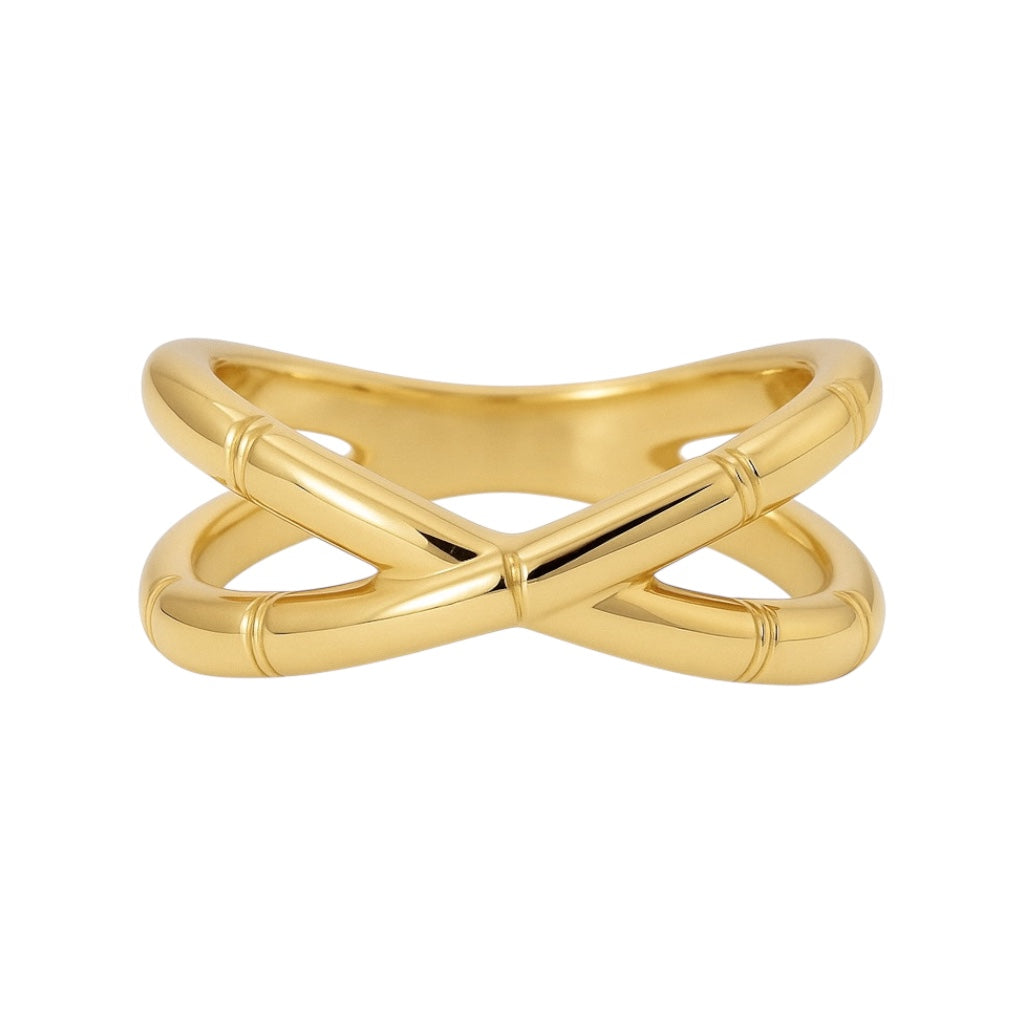 Bamboo | Gold Criss Cross Ring