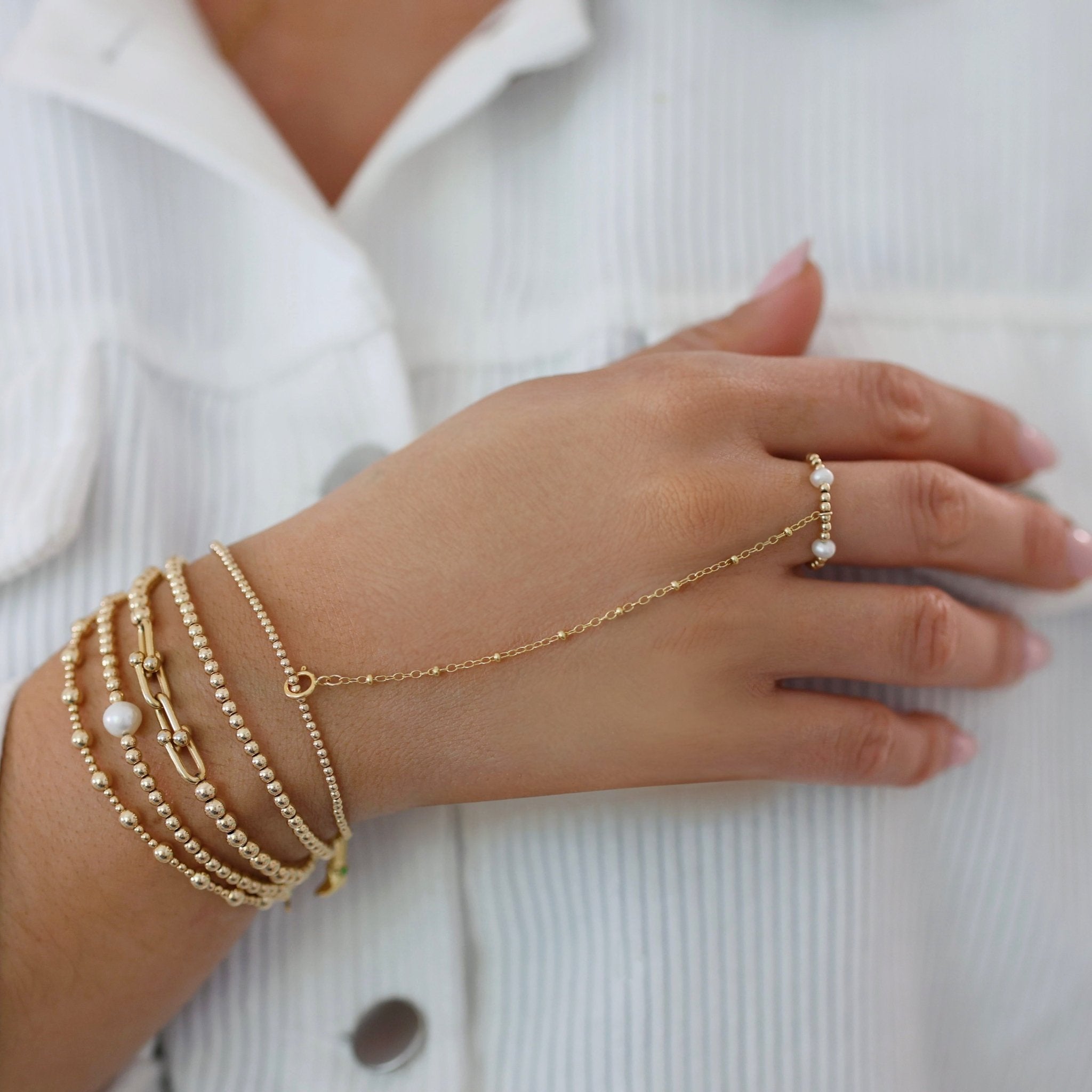 Bara 7 | Gold Filled Hand Chain - Bara Boheme