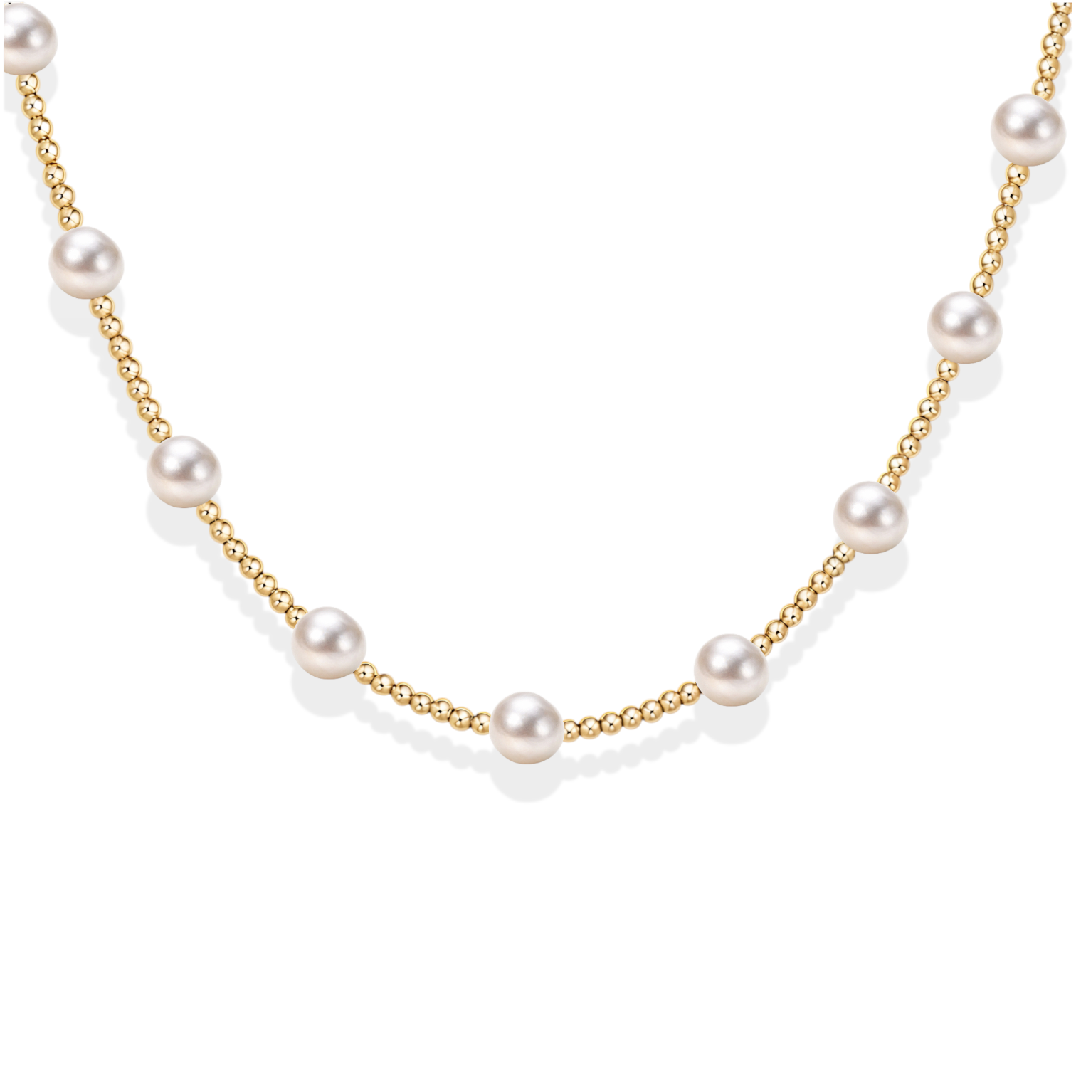 Bara | Gold Filled Beaded Necklace with Pearls