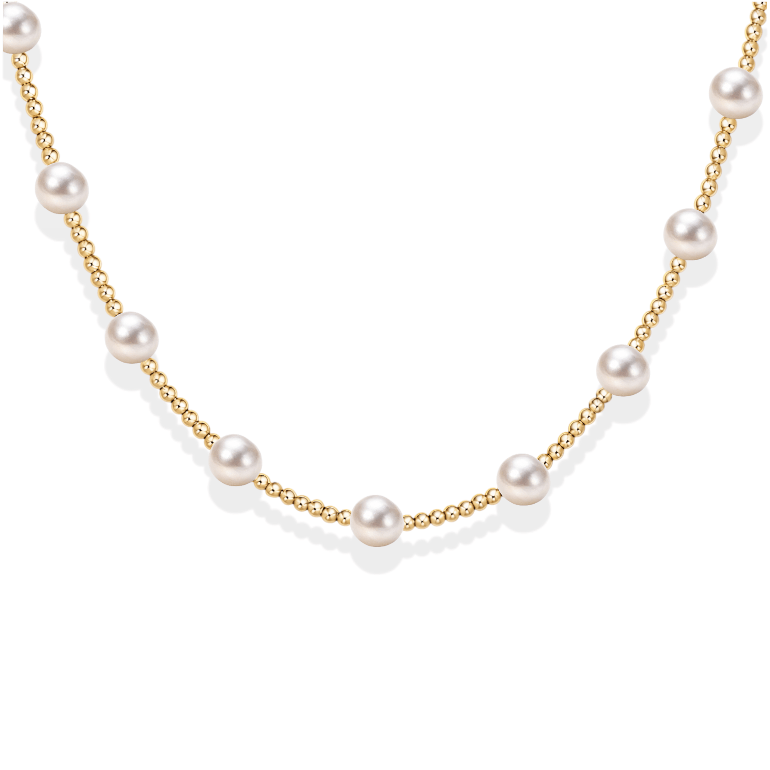 Bara | Gold Filled Beaded Necklace with Pearls - Bara Boheme