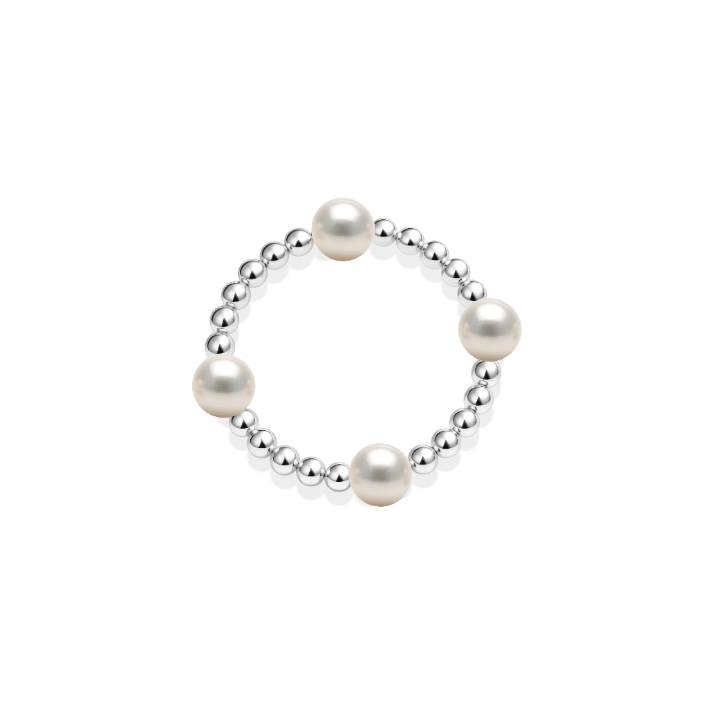 Bara Pearl Beaded Stretchy Ring - Bara Boheme