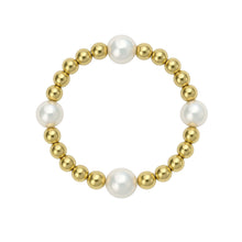 Bara | Beaded Stretchy Ring with Pearls