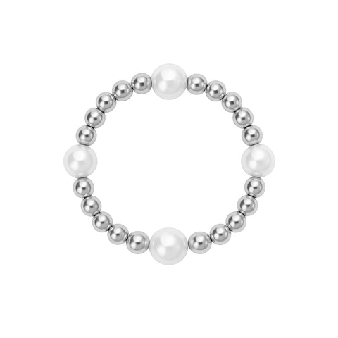 Bara | Beaded Stretchy Ring with Pearls