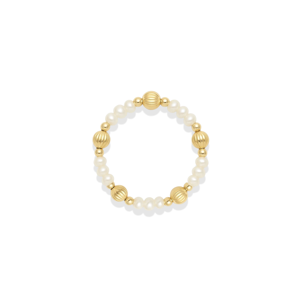 Basel | Beaded Stretchy Ring with Pearls