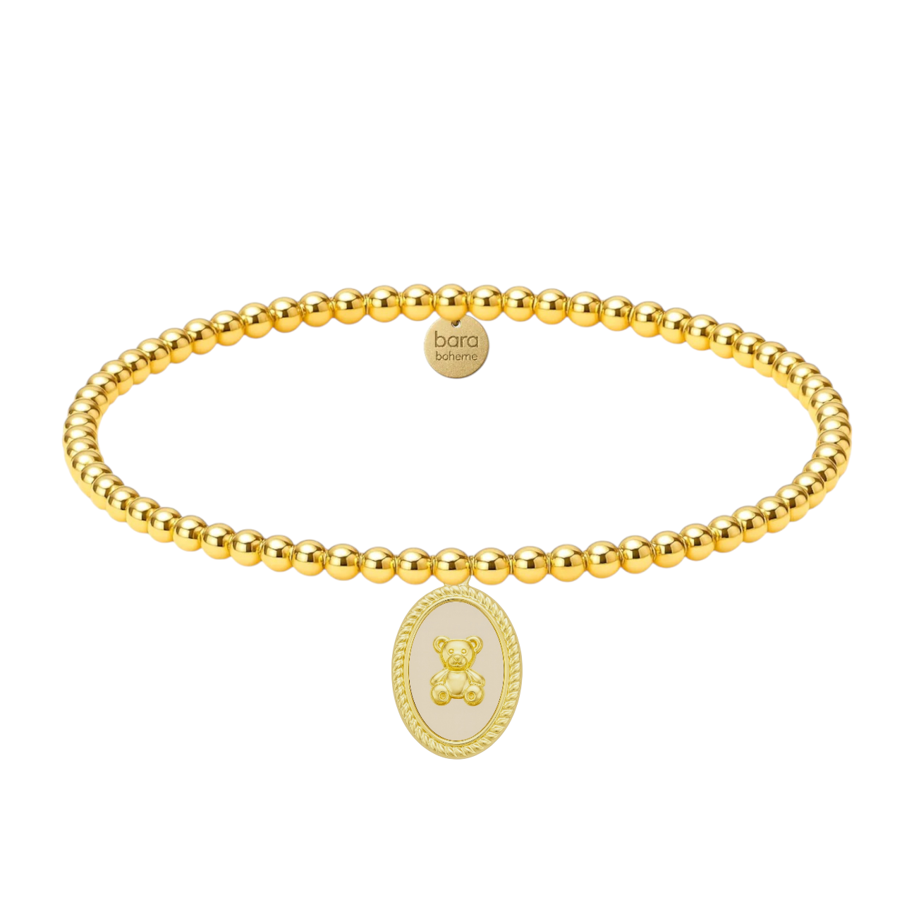 Bear Medallion MOP | Gold Filled Charm Bracelet