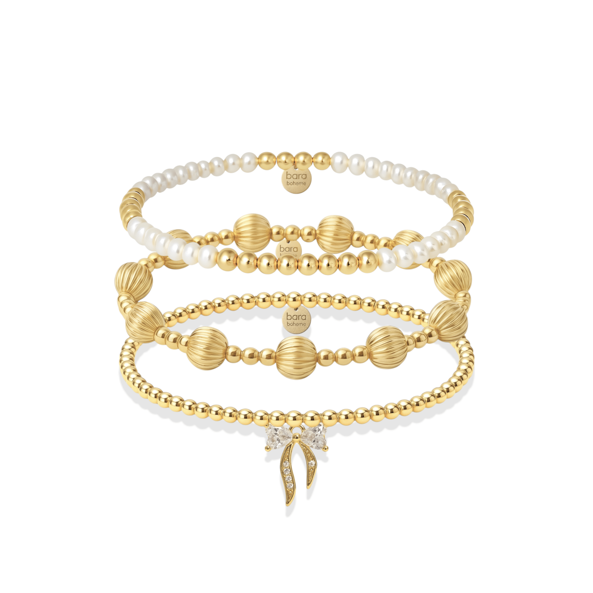 Beverly Hills | Gold Filled Beaded Bracelet Stack - Bara Boheme