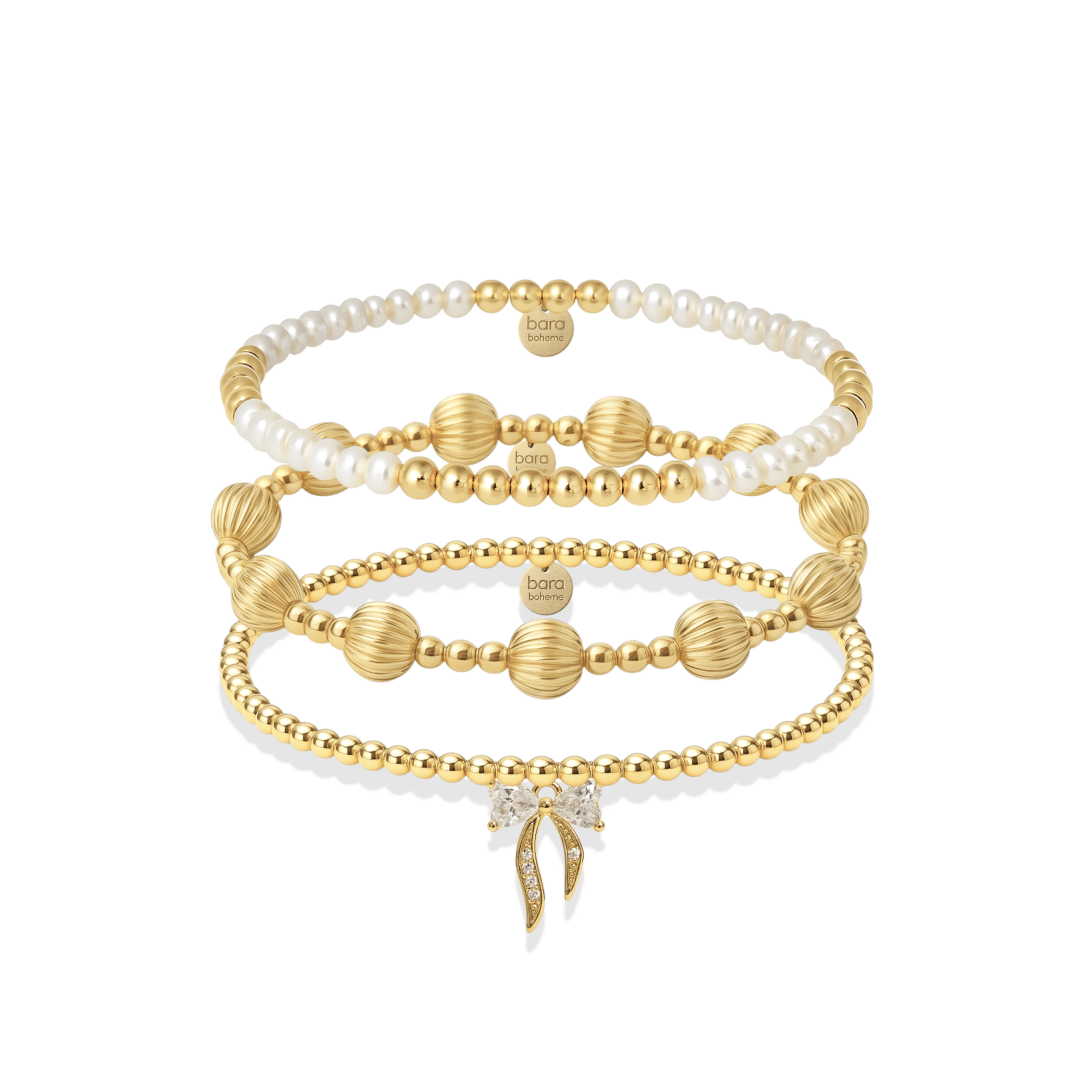 Beverly Hills | Gold Filled Beaded Bracelet Stack - Bara Boheme