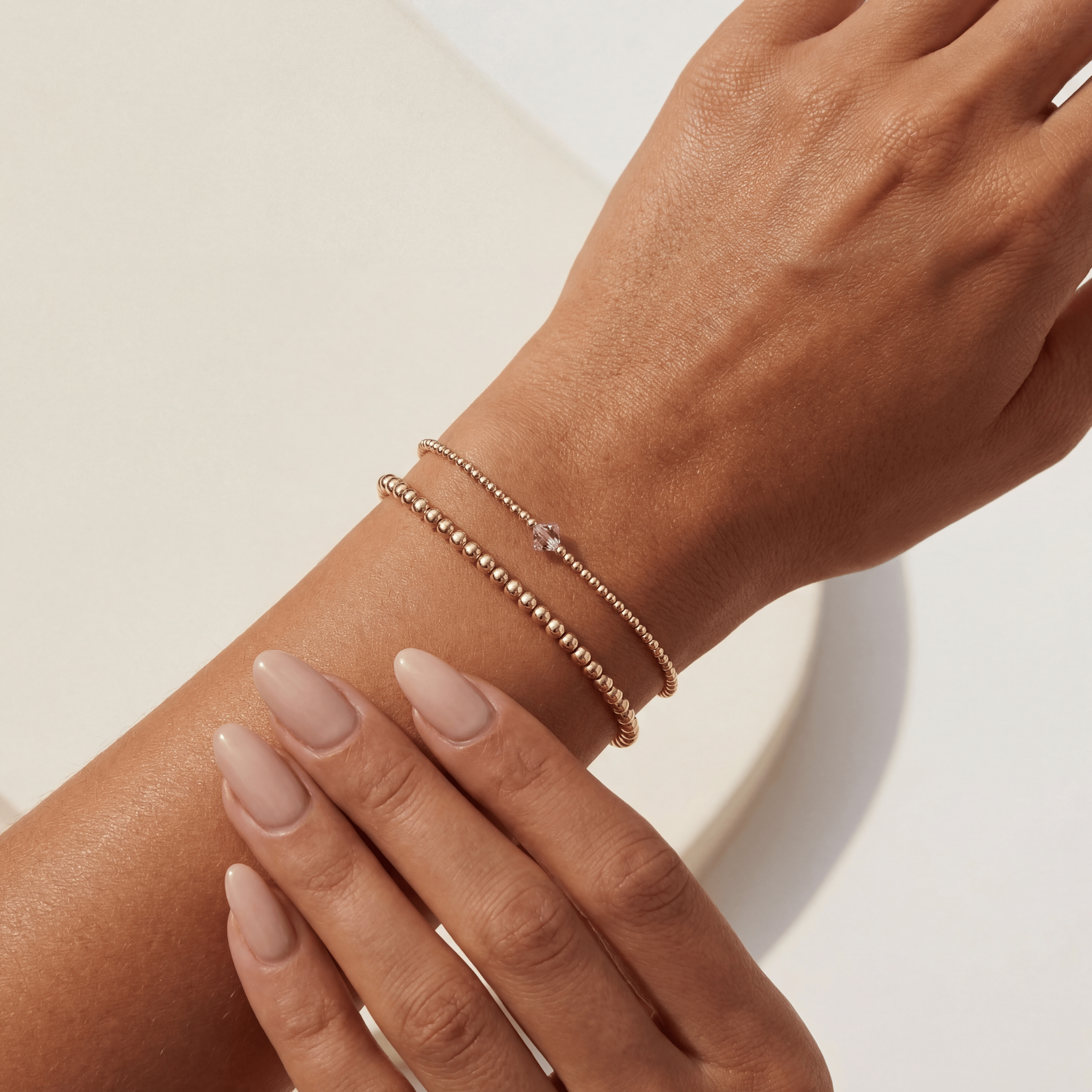 Birthstone Beaded Bracelet Stack – February - Bara Boheme