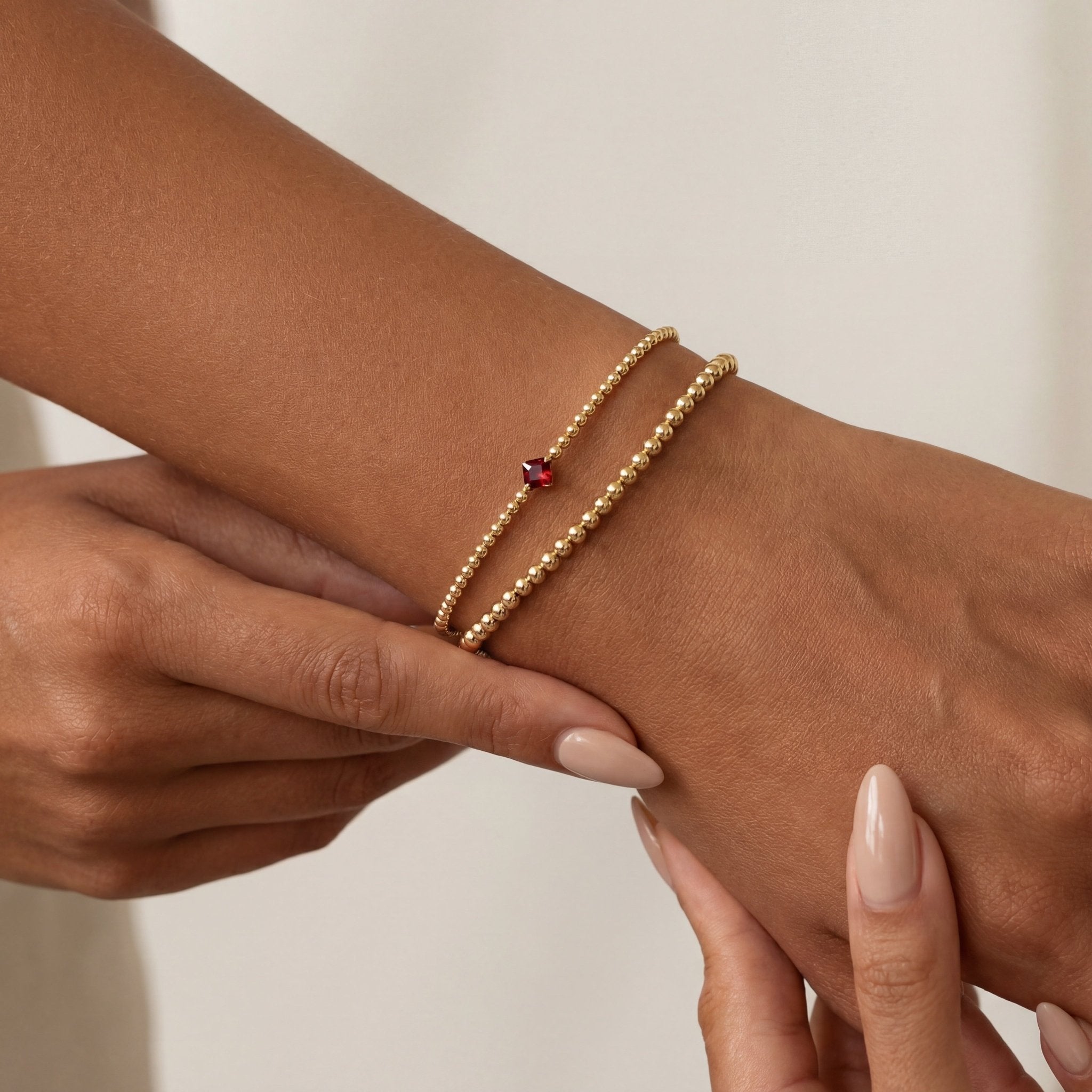 Birthstone Beaded Bracelet Stack – July - Bara Boheme