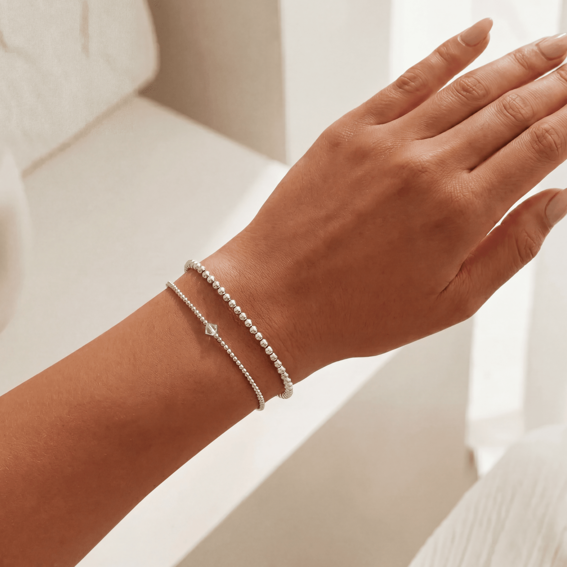 Birthstone Beaded Bracelet Stack – March - Bara Boheme