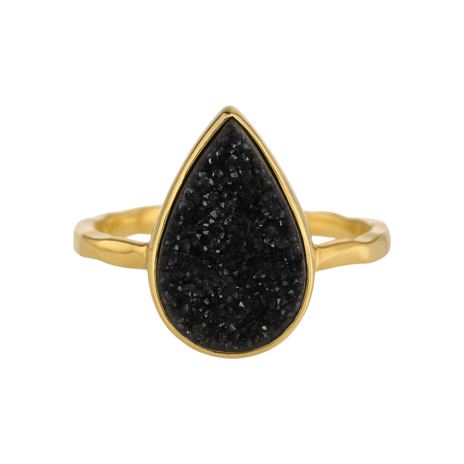Black Druzy | Bezel Ring - Bara Boheme