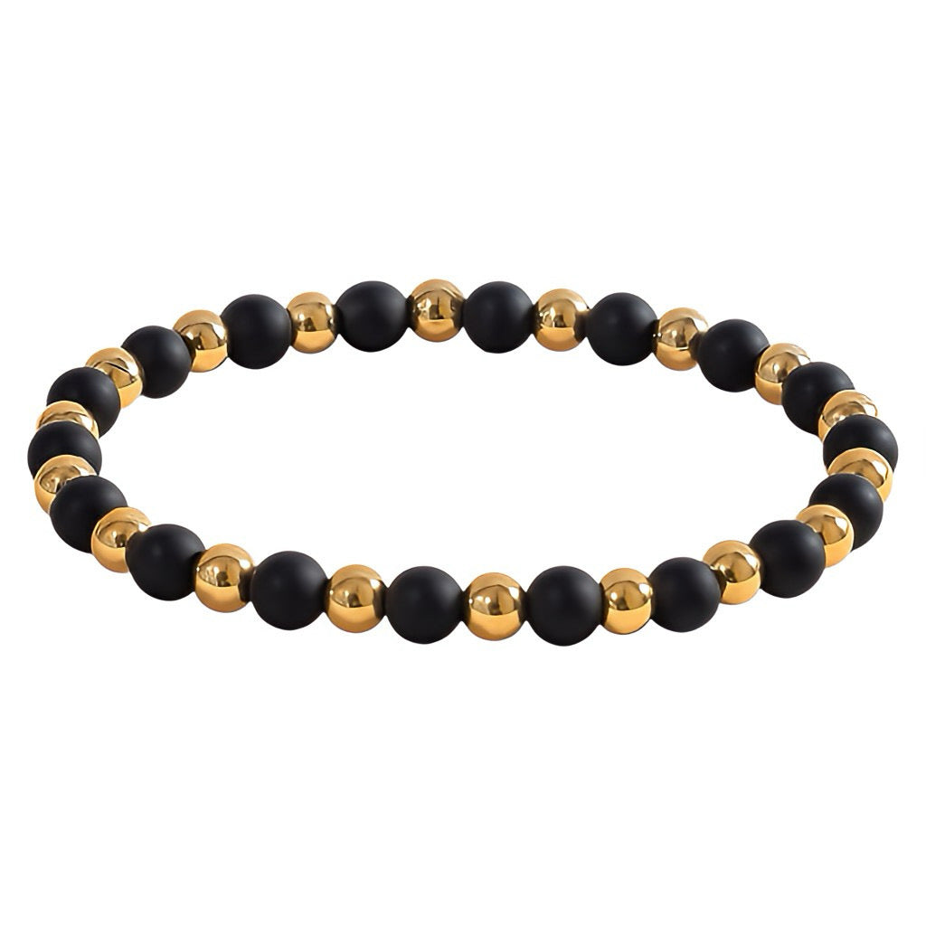 Black Anchor | Beaded Men's Bracelet