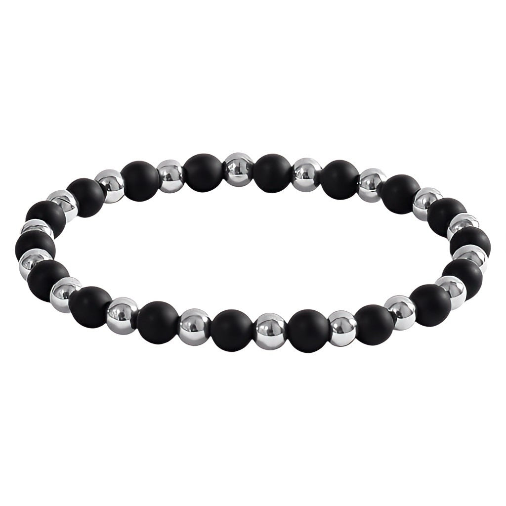 Black Anchor | Beaded Men's Bracelet