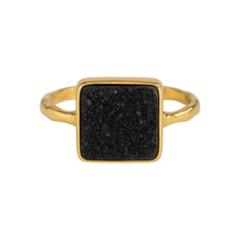 Black Druzy | Bezel Ring