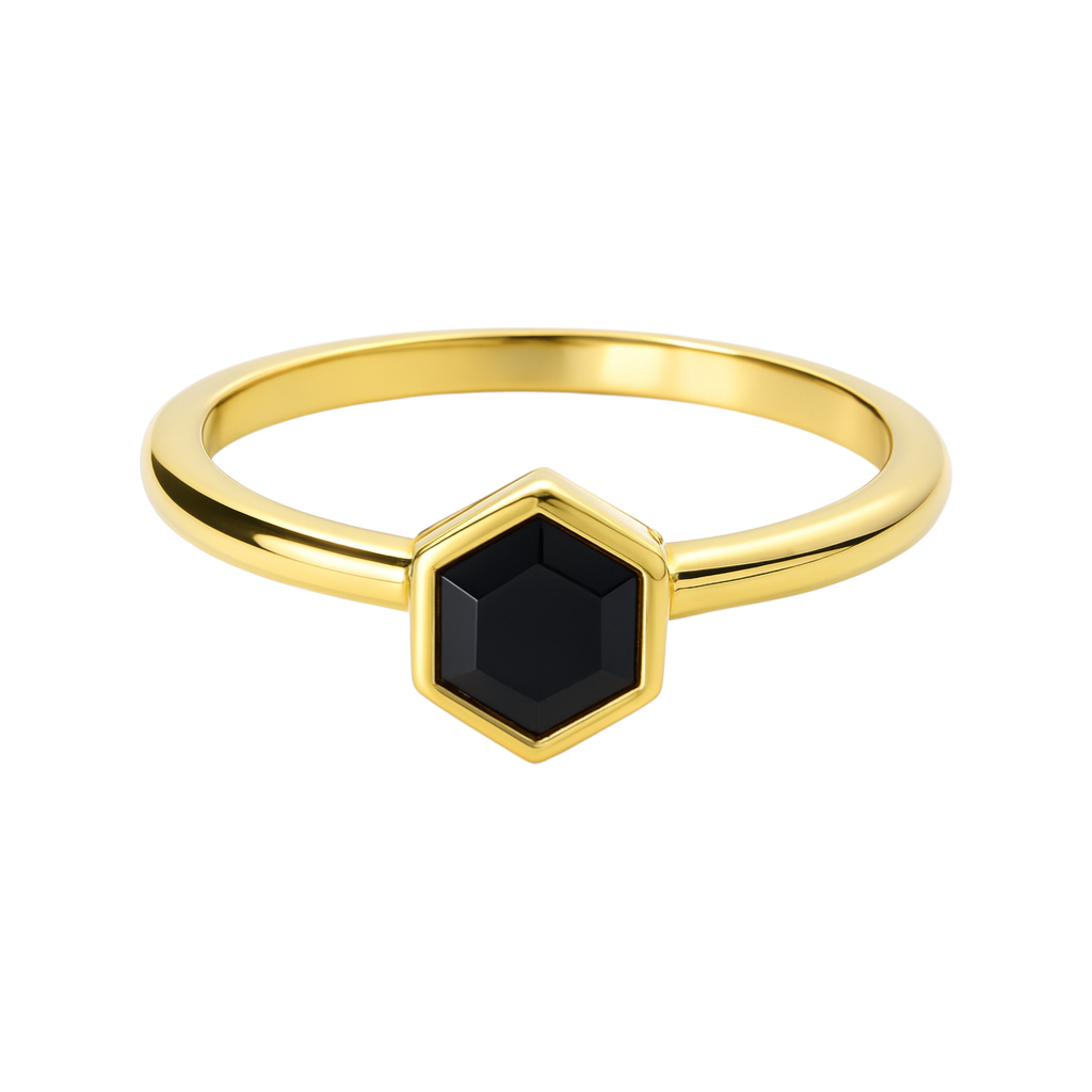 Black Onyx | SPS Hexagon Ring