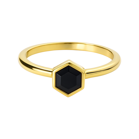 Black Onyx | SPS Hexagon Ring