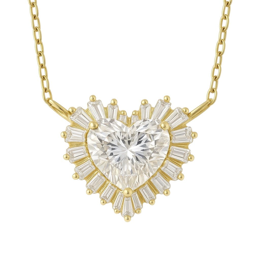 Bliss | Pave Heart Pendant Necklace - Bara Boheme