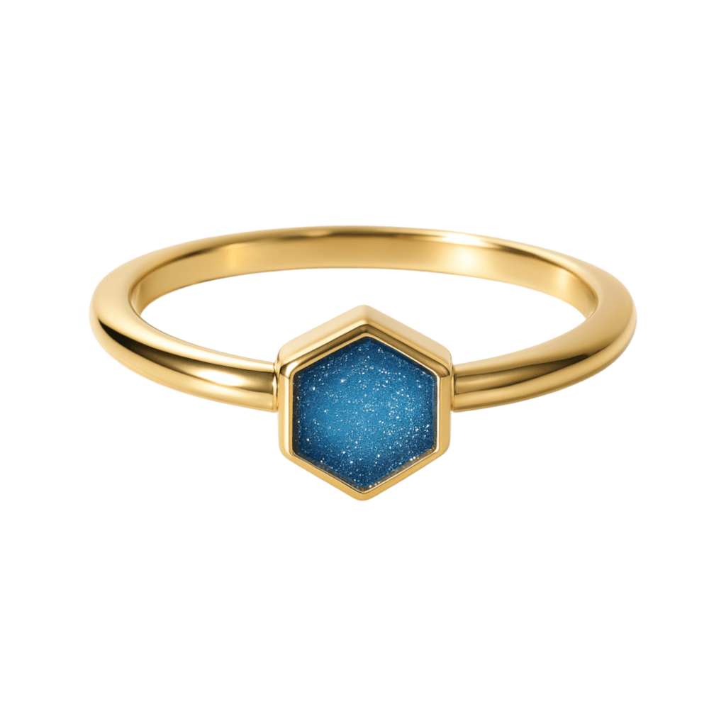 Blue Druzy | SPS Hexagon Ring - Bara Boheme
