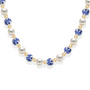 Blue Rose | Gold Filled Beaded Necklace with Pearls