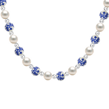 Blue Rose | Gold Filled Beaded Necklace with Pearls