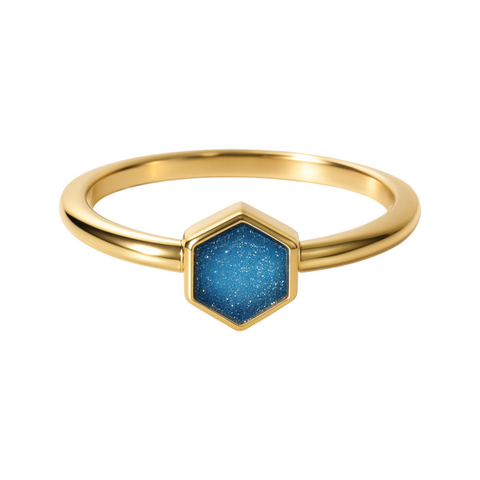 Blue Druzy | SPS Hexagon Ring