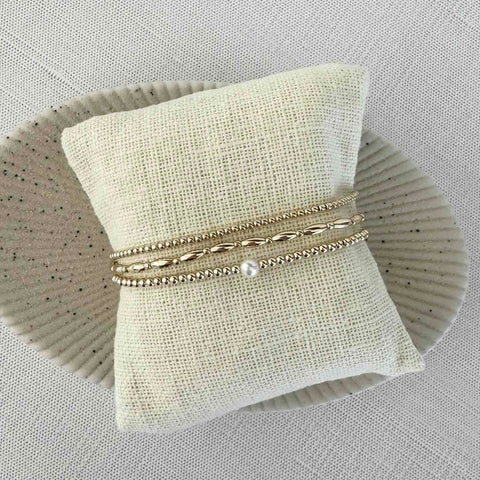 Audrey | Gold Filled Beaded Bracelet with Pearl