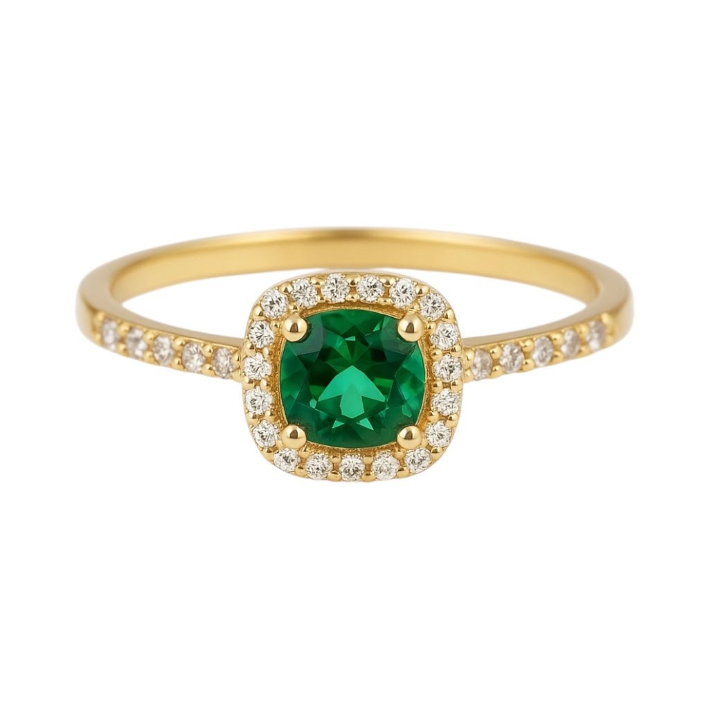 Brianna | Emerald Square Solitaire Ring - Bara Boheme