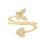Butterfly + Heart | Pave Ring