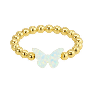 Butterfly | Beaded Opal Stretchy Ring